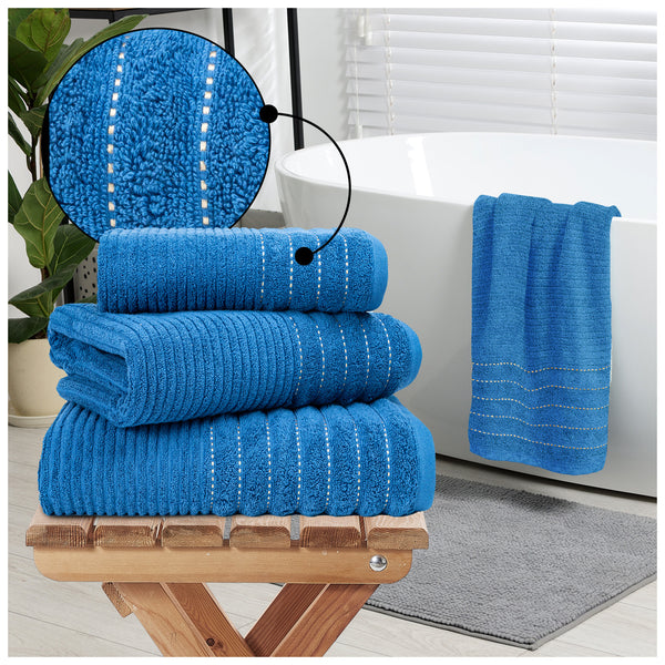 GC Paris Ribbed Luxury Cotton Towel Set – 2 Pack