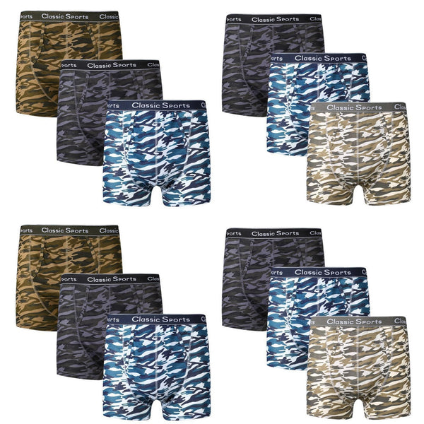 GC Men's Classic Camouflage Boxer Shorts – 12 Pack
