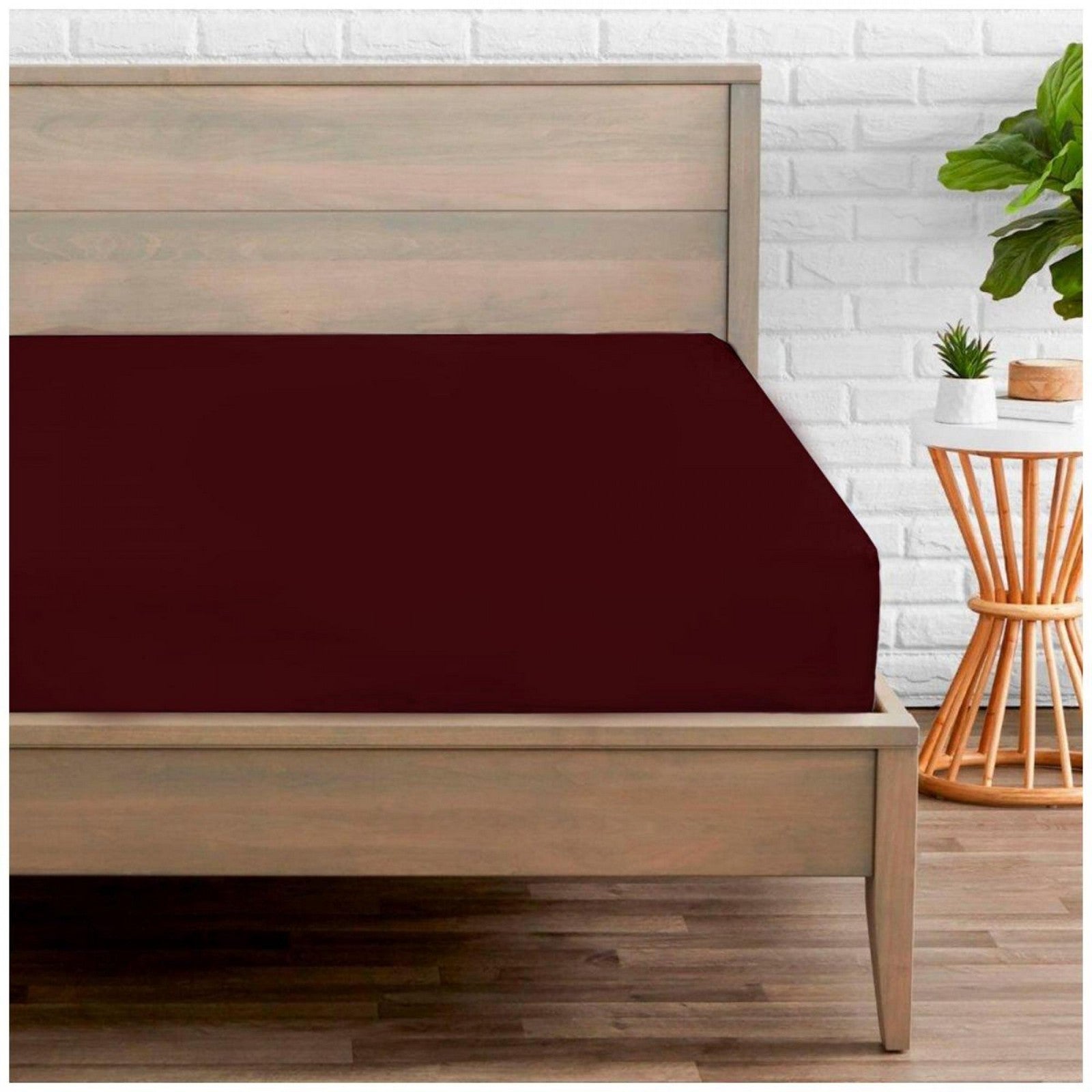 11020066 percale fitted sheet single burgundy 1 2