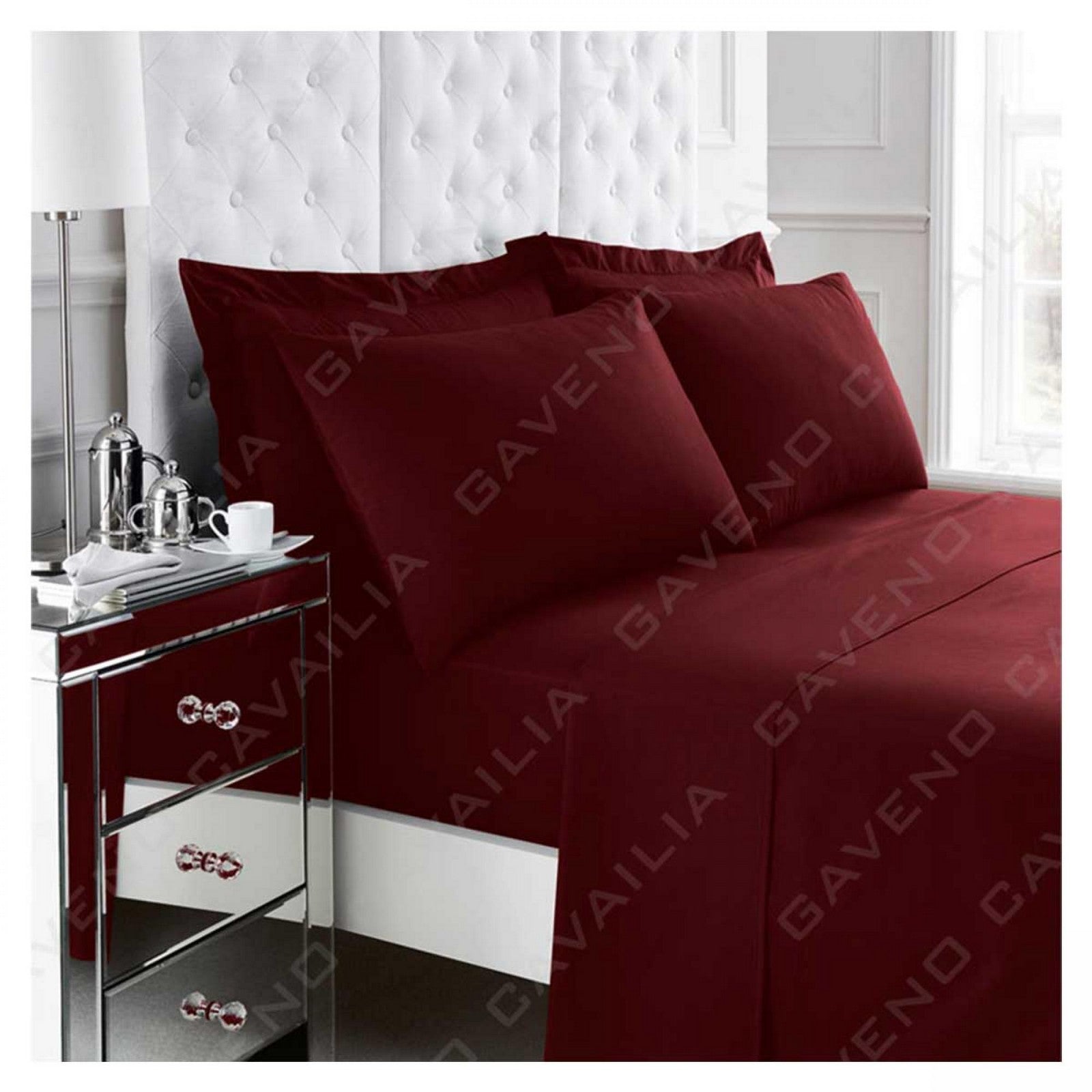 11020844 percale flat sheet single burgundy 1 2