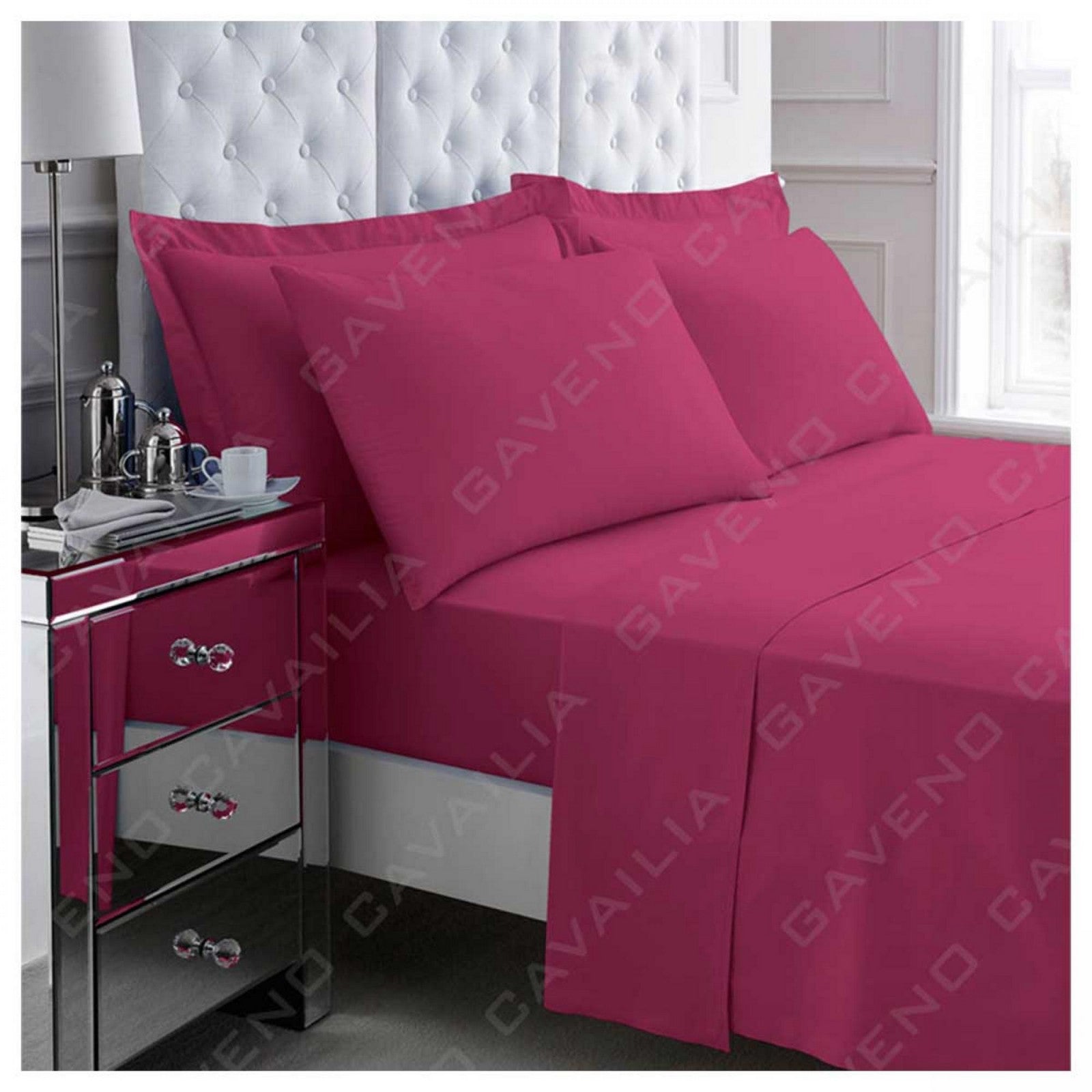 11020905 percale flat sheet single fuchsia 1 2