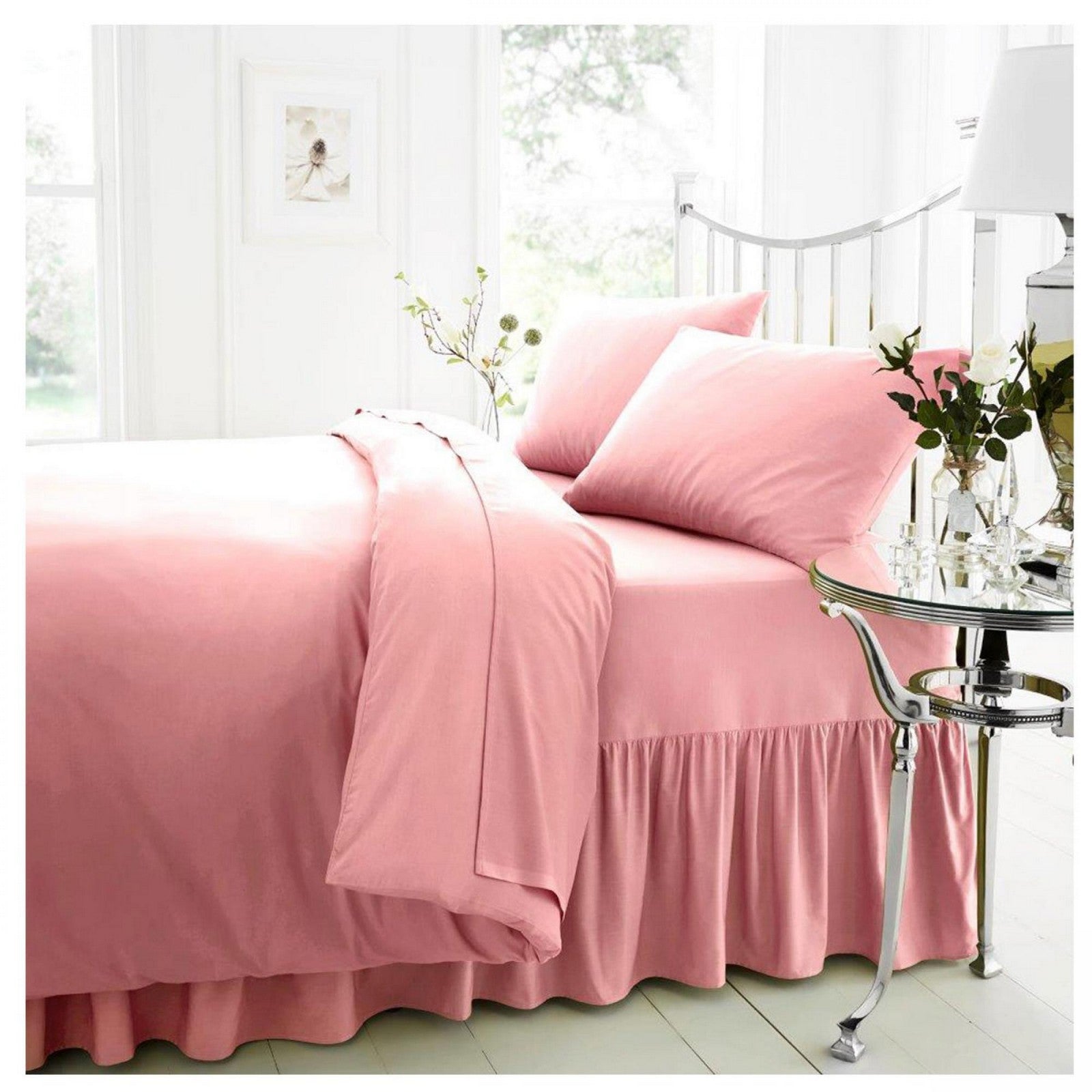 11021247 percale valance sheet single pink 1 1