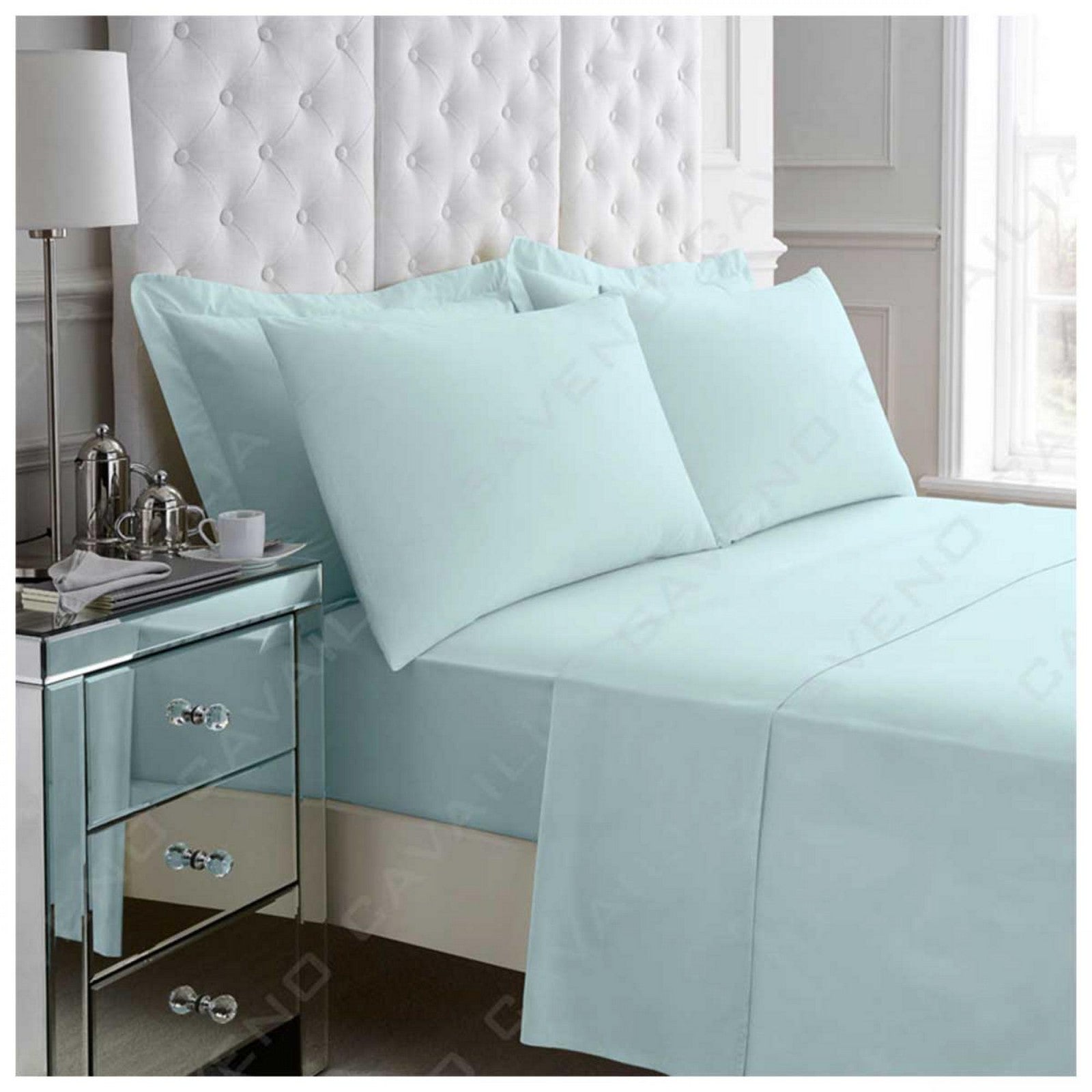 11074359 percale flat sheet single sorbet blue 1 2