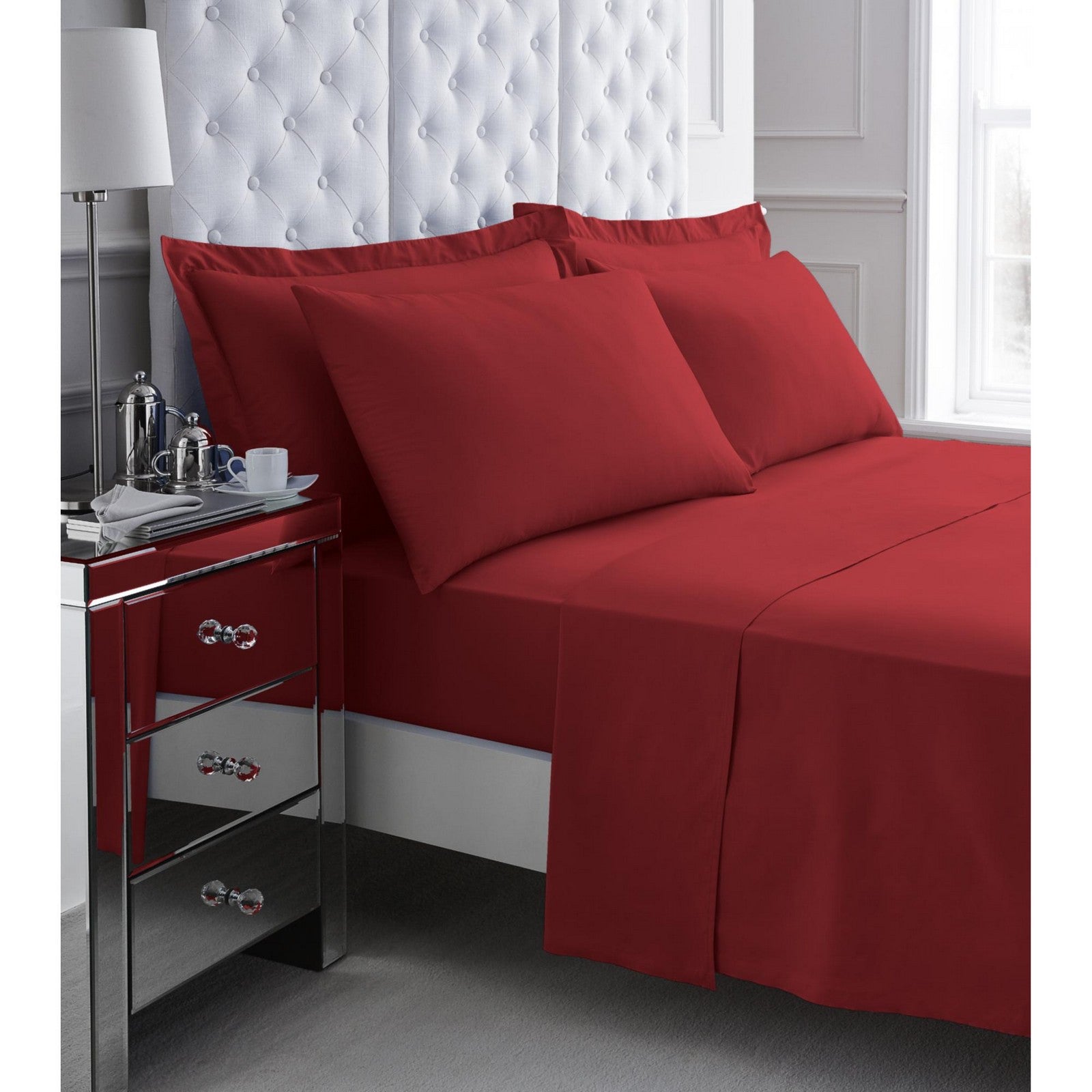 11078234 200 tc egyptian cotton flat sheet single red 1 3