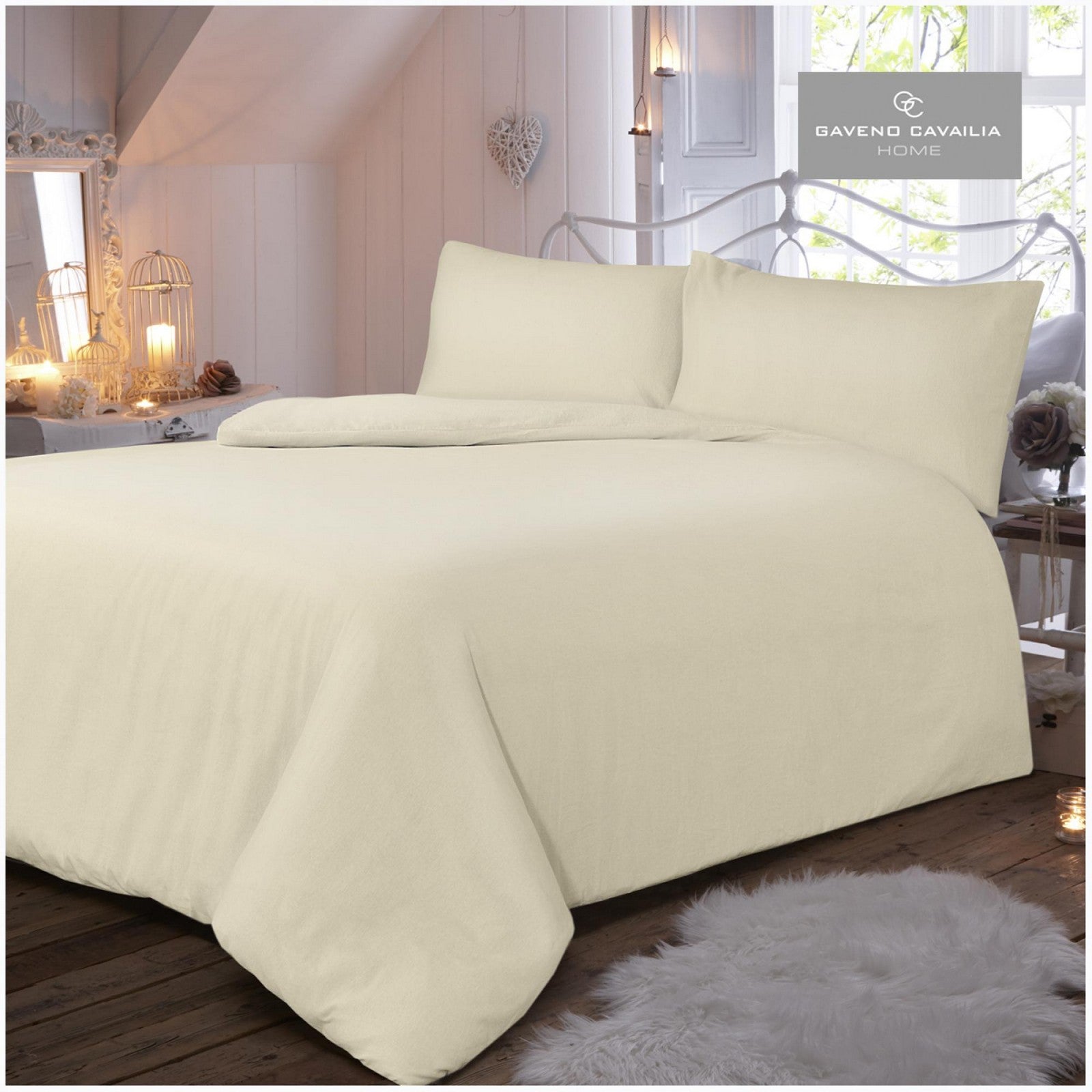 11094128 flannel plain duvet set super king cream 1 2