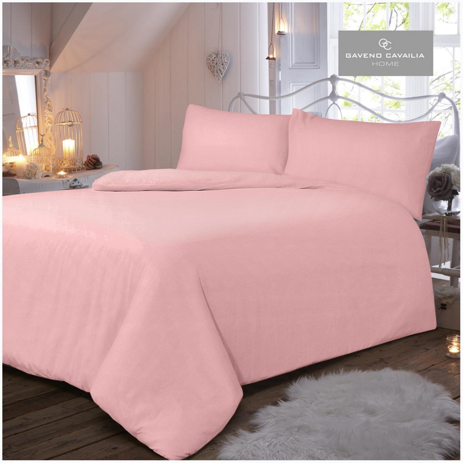 11094142 flannel plain duvet set super king pink 1 2