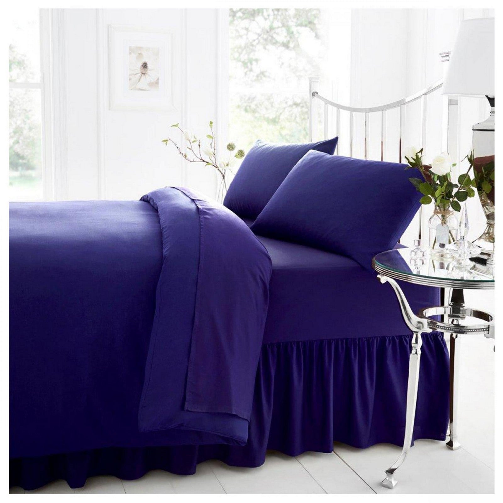 11094463 percale valance sheet single royal blue 1 2