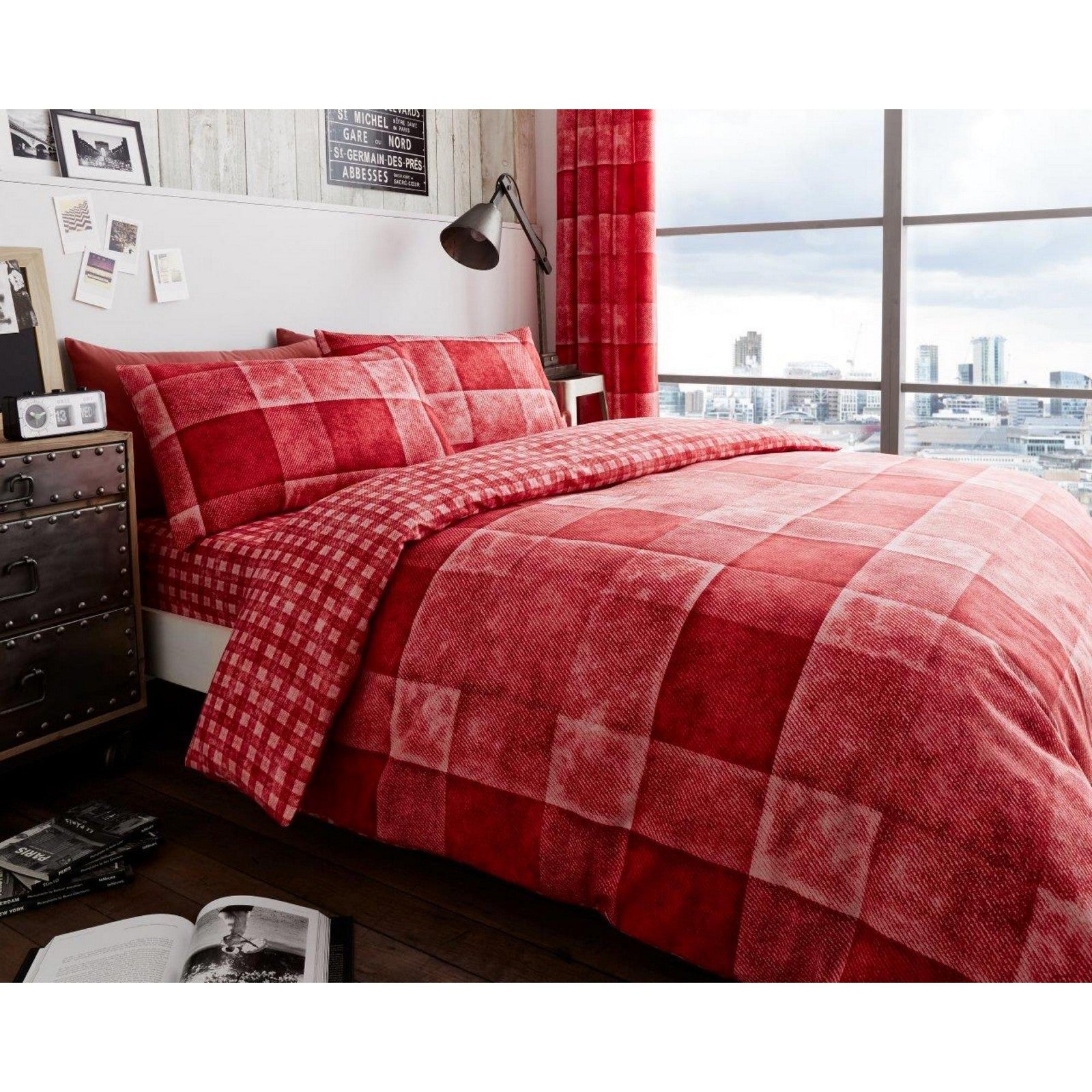 Denim Check Duvet Cover Set