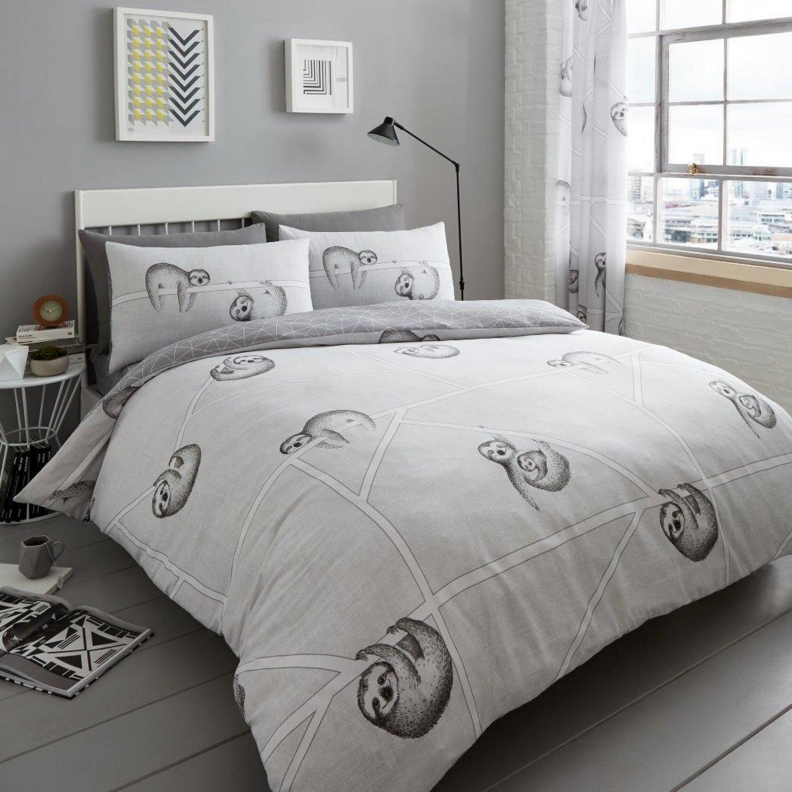 11165019 printed duvet set sloth double grey 1 2