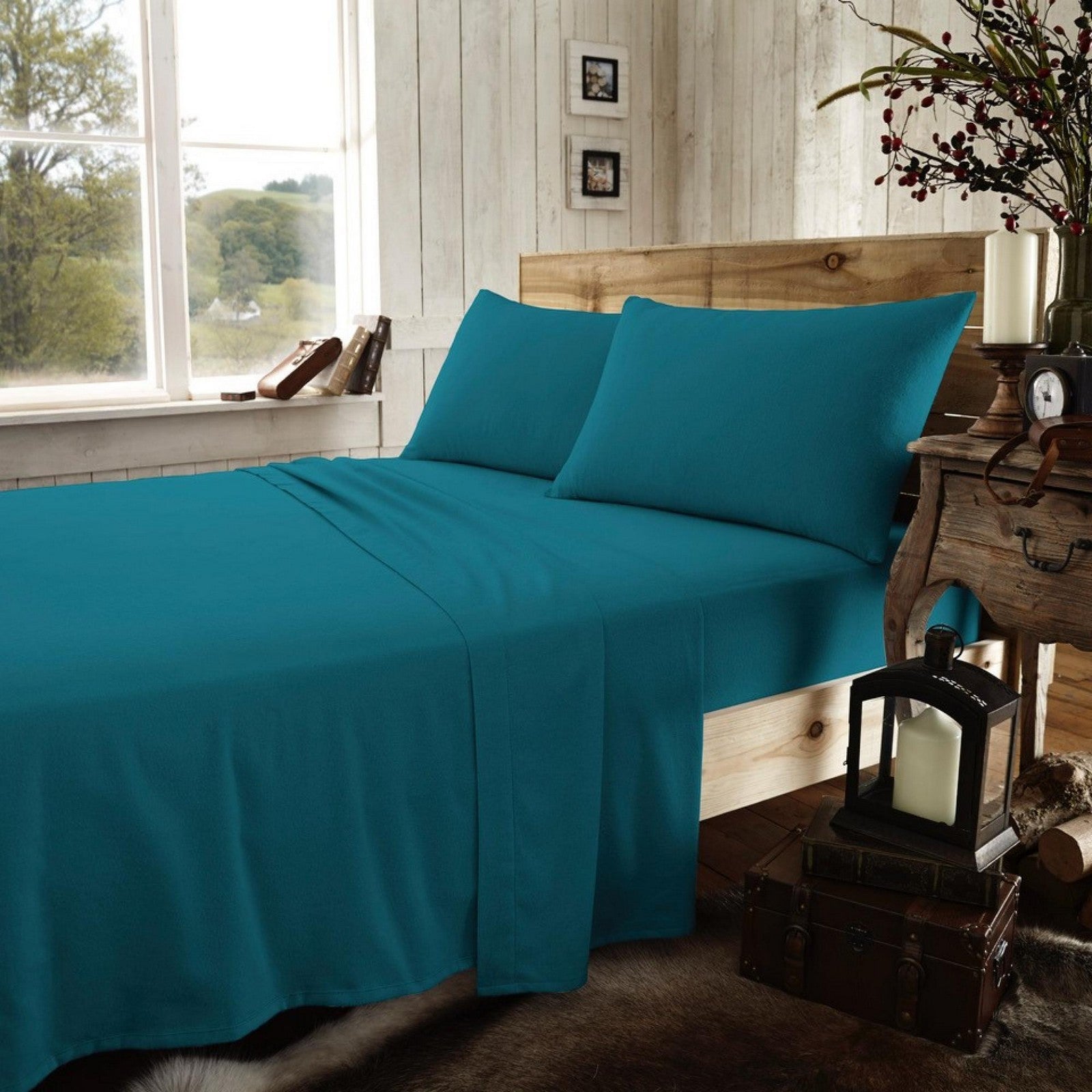 11169529 flannel plain flat sheet single teal 1 2