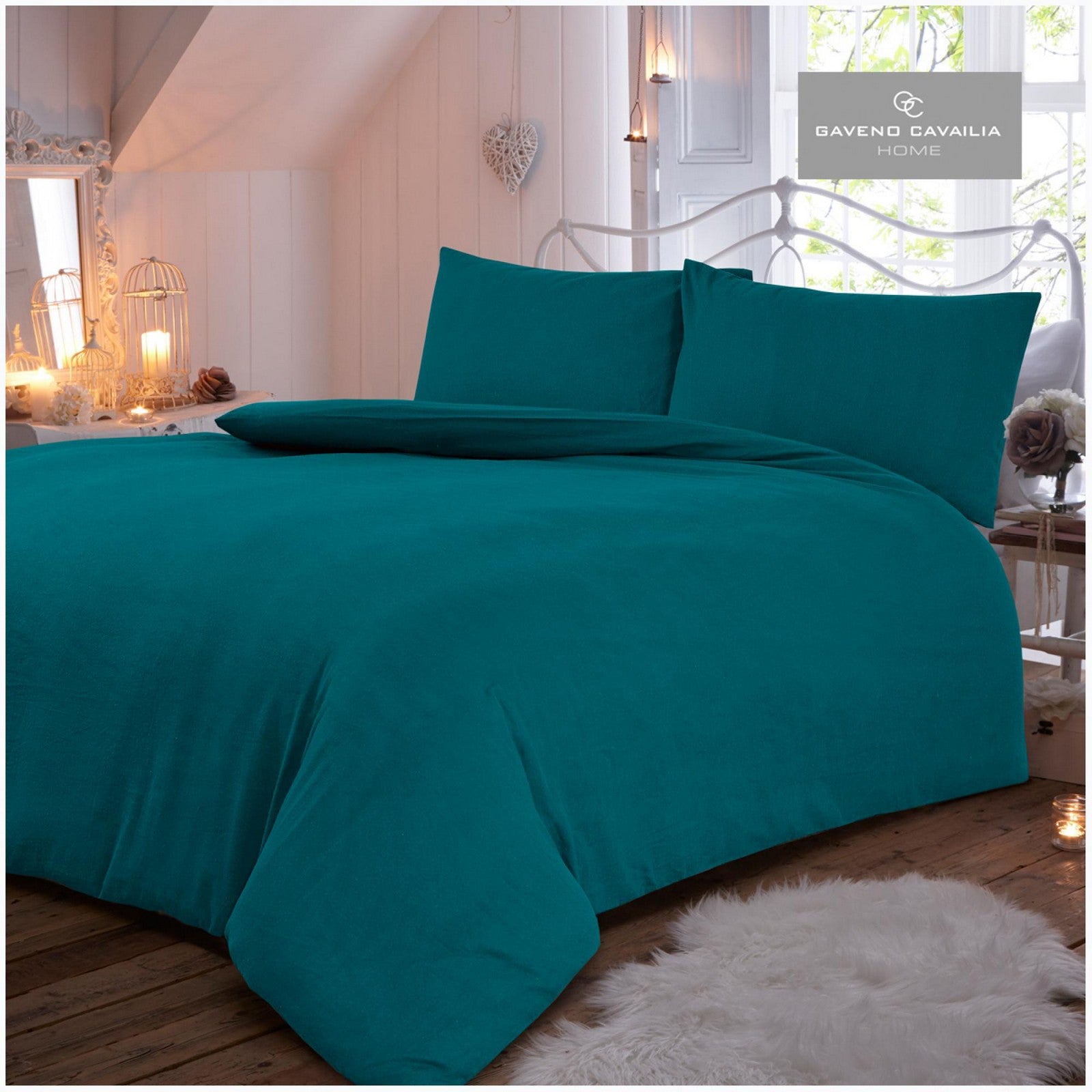 Flannel Plain Duvet Cover Set