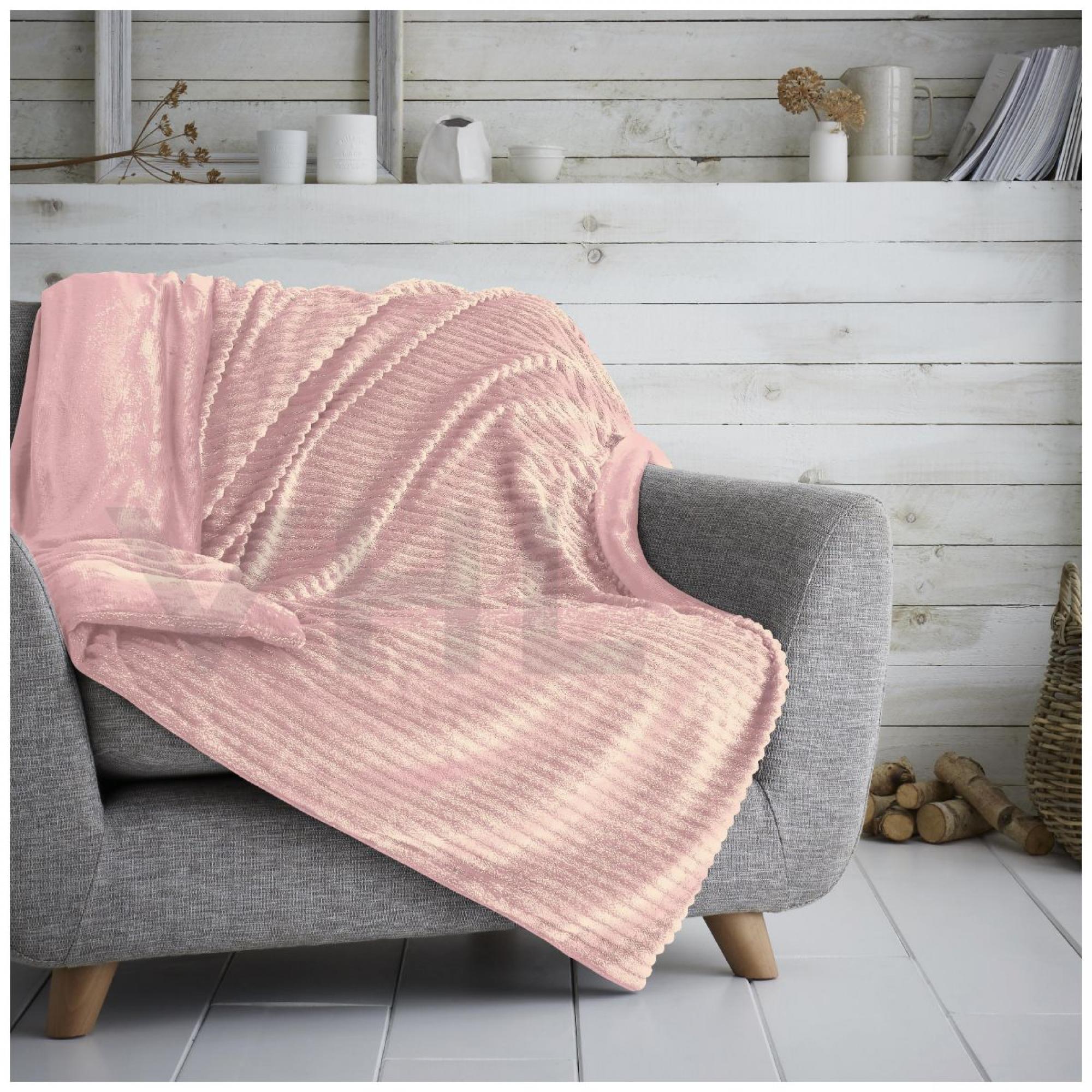 Teddy Chunky Rib Throw With Glitter