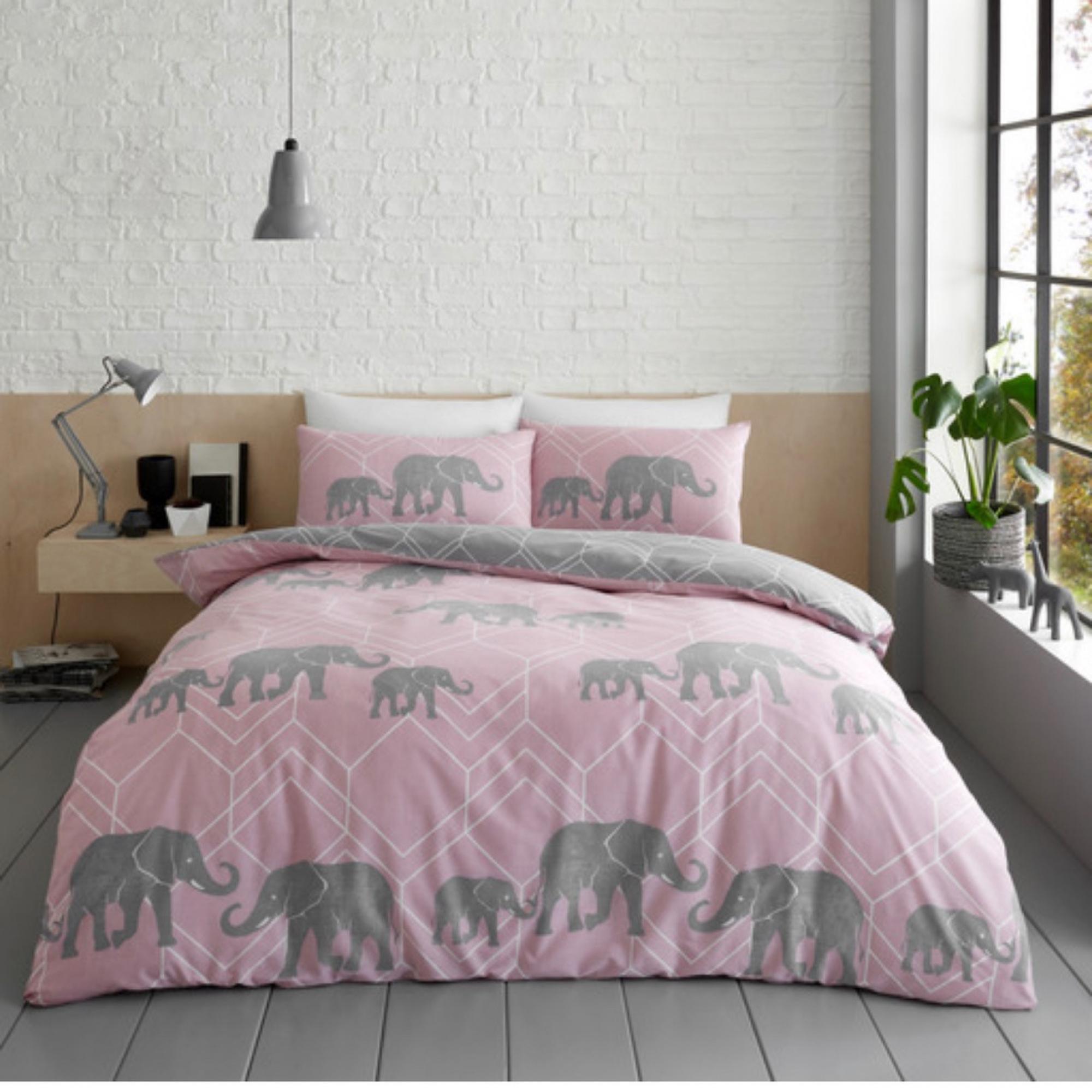 Geo Elephant Printed Duvet Cover Set