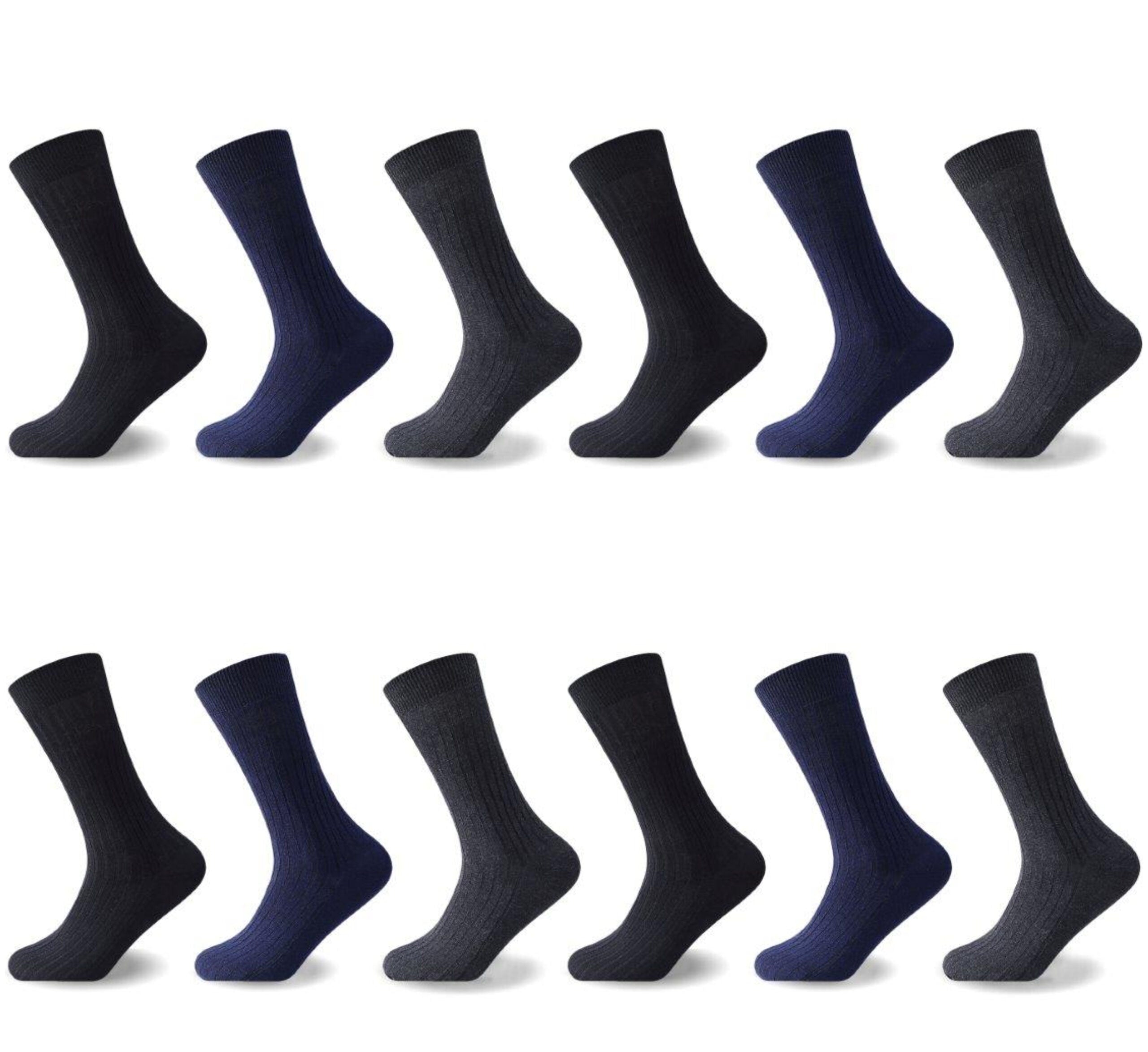 12pk Mens 100% Cotton Socks