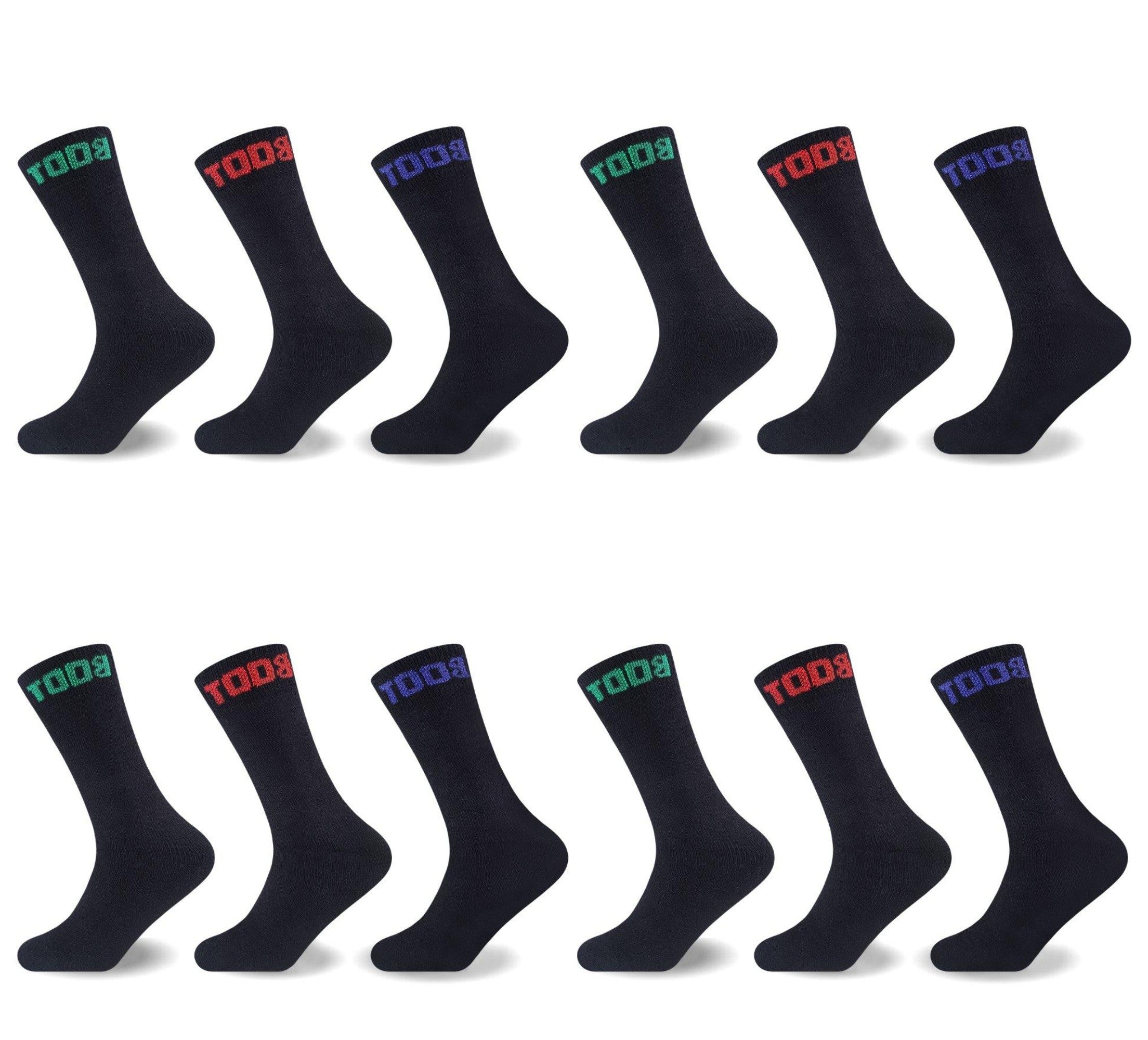 12PK MENS MELANGE BOOT SOCKS