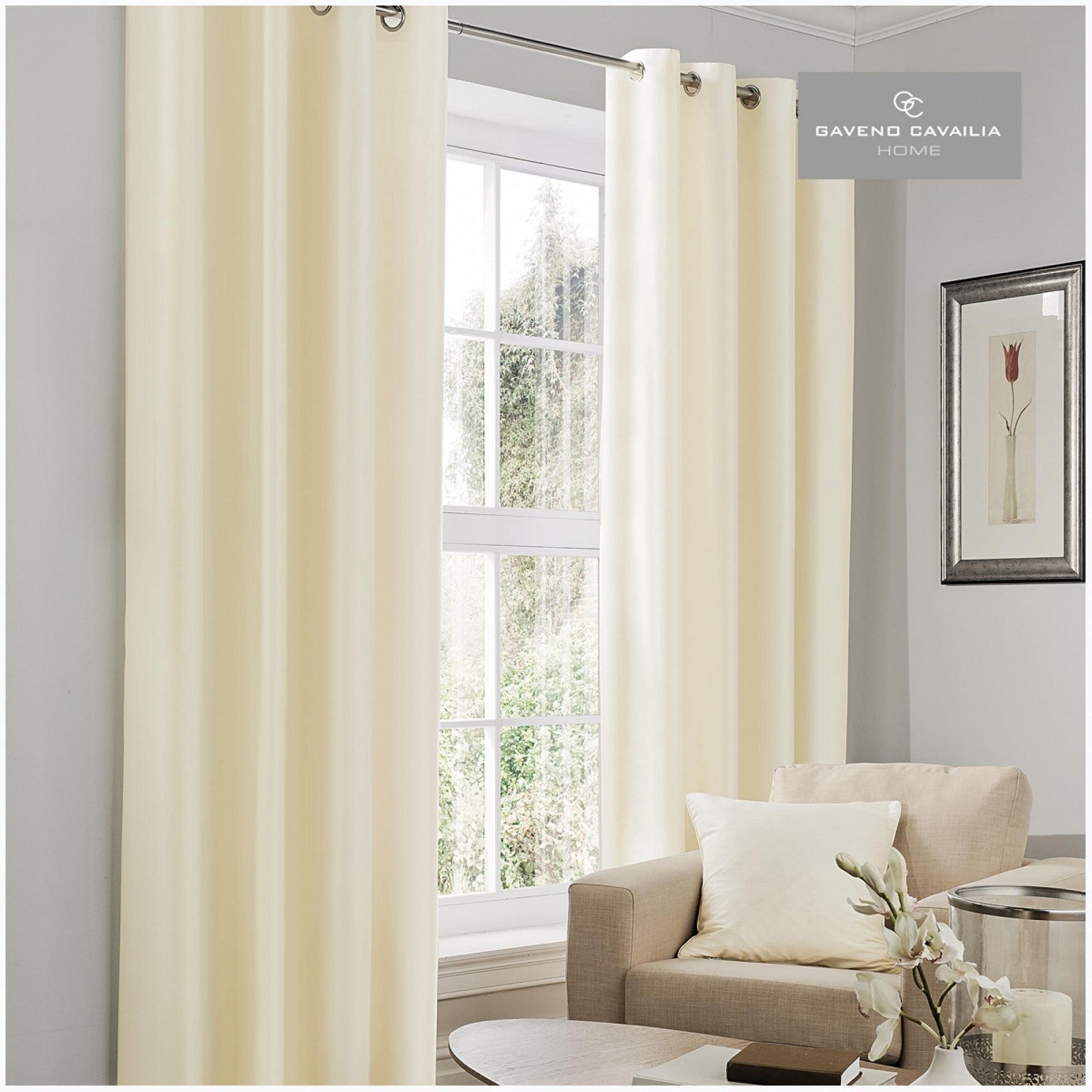 31069034 faux silk eyelet curtains 66x90 cream 1 2