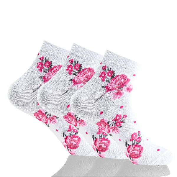GC Women's Rose Print Socks – 12 Pack