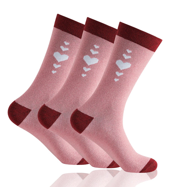 GC Women's Diabetic Comfort Heart Print Socks – 12 Pack