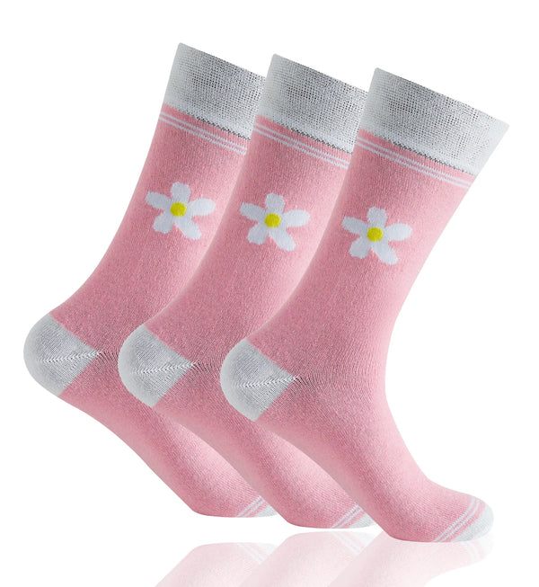 GC Women's Diabetic Comfort Daisy Print Socks – 12 Pack