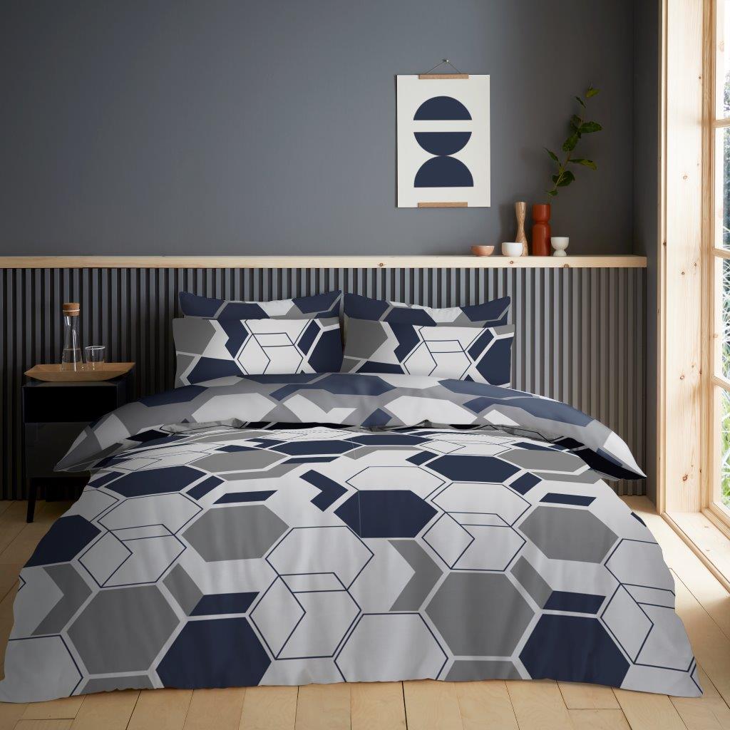 Aster Geo Printed Complete Duvet Set