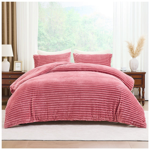 GC Modern Ribbed Duvet Cover Set