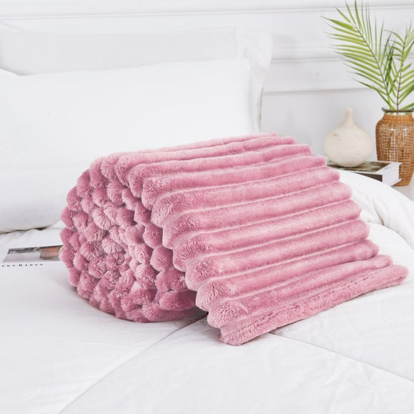 GC Textured Ribbed Throw Blanket