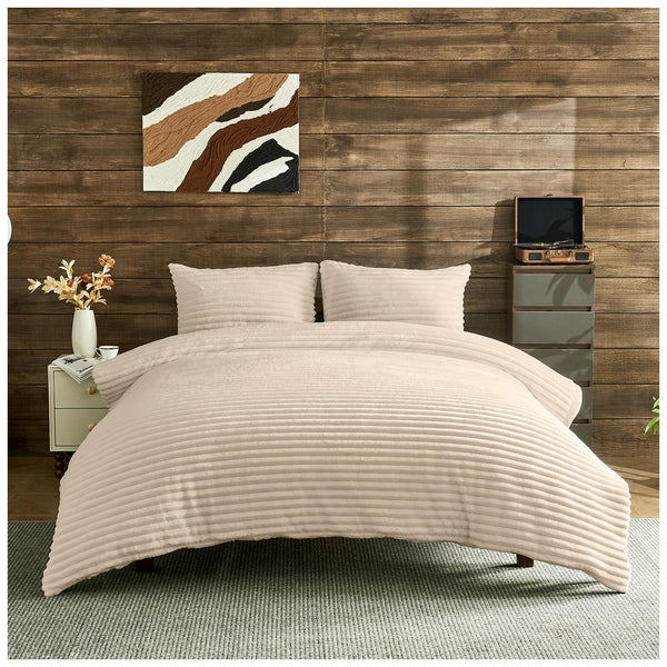 GC Modern Ribbed Duvet Cover Set