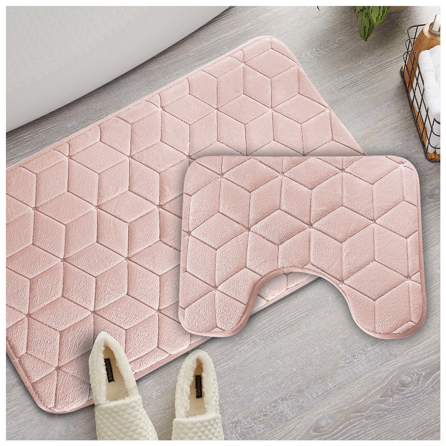 Cube Bath Mat Set