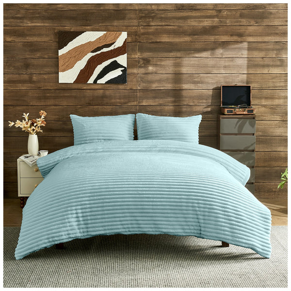 GC Modern Ribbed Duvet Cover Set