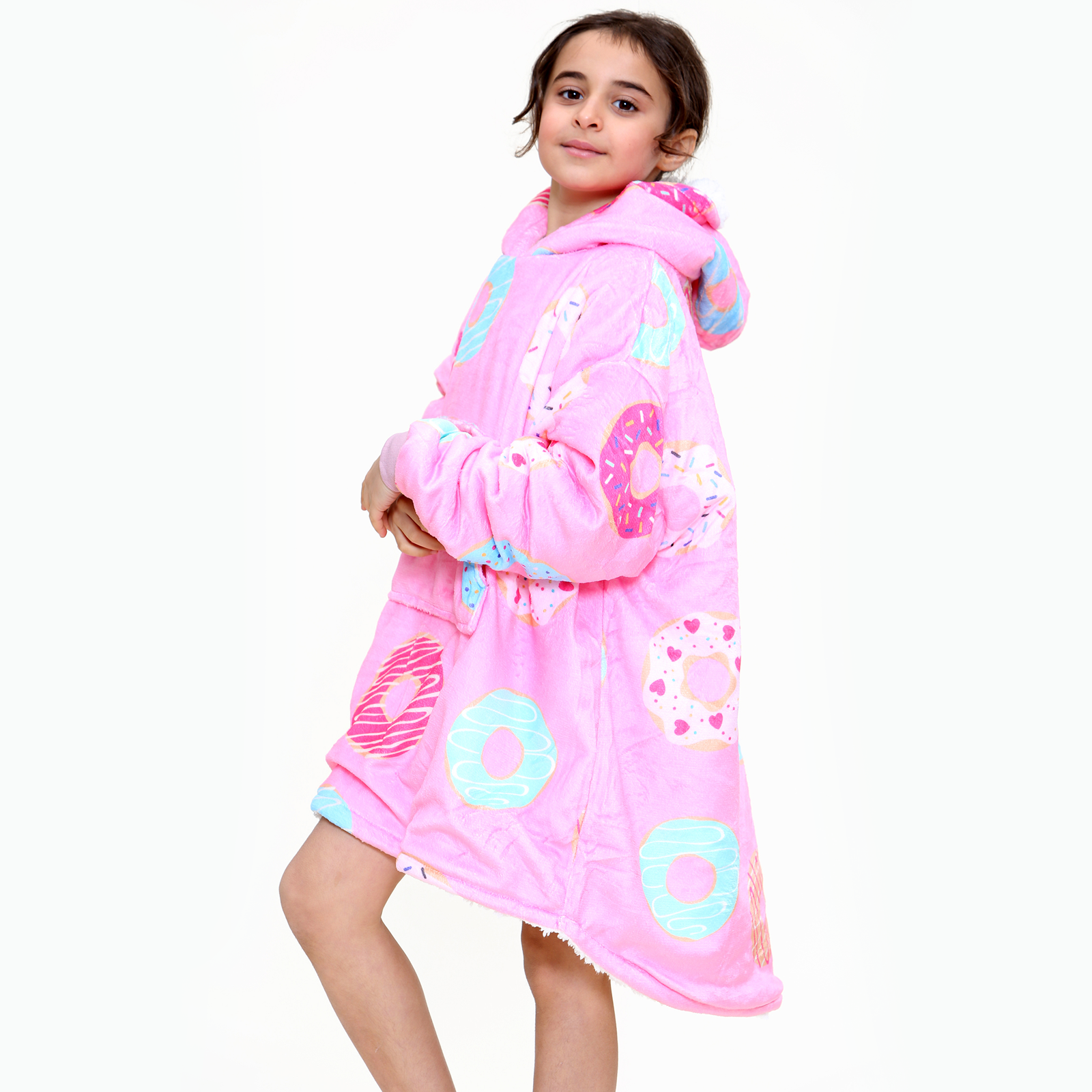 Doughnut Toppings Kids Pink Hoodie