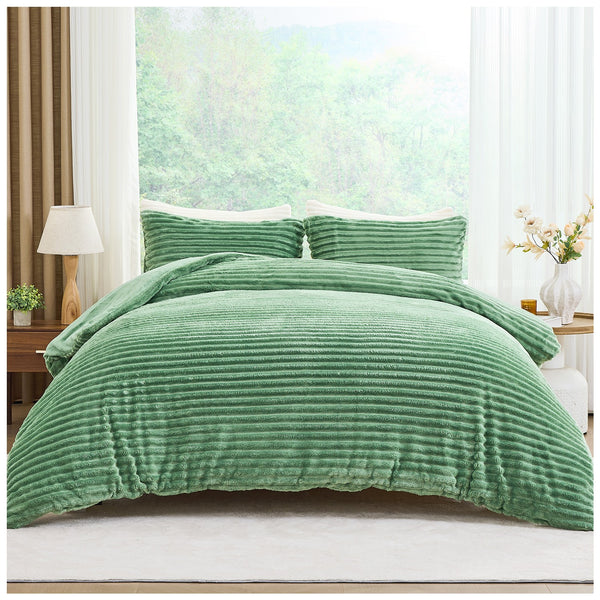 GC Modern Ribbed Duvet Cover Set