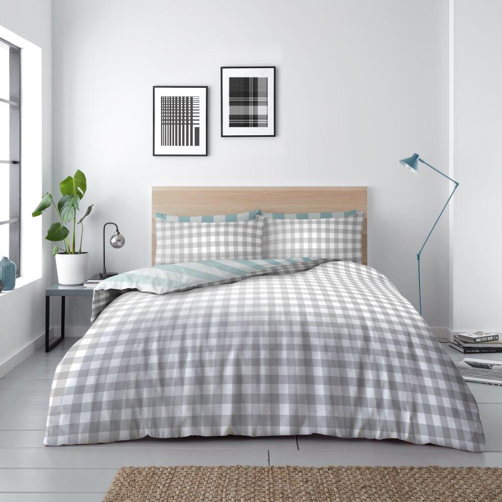 Garett Stripe Printed Duvet Set