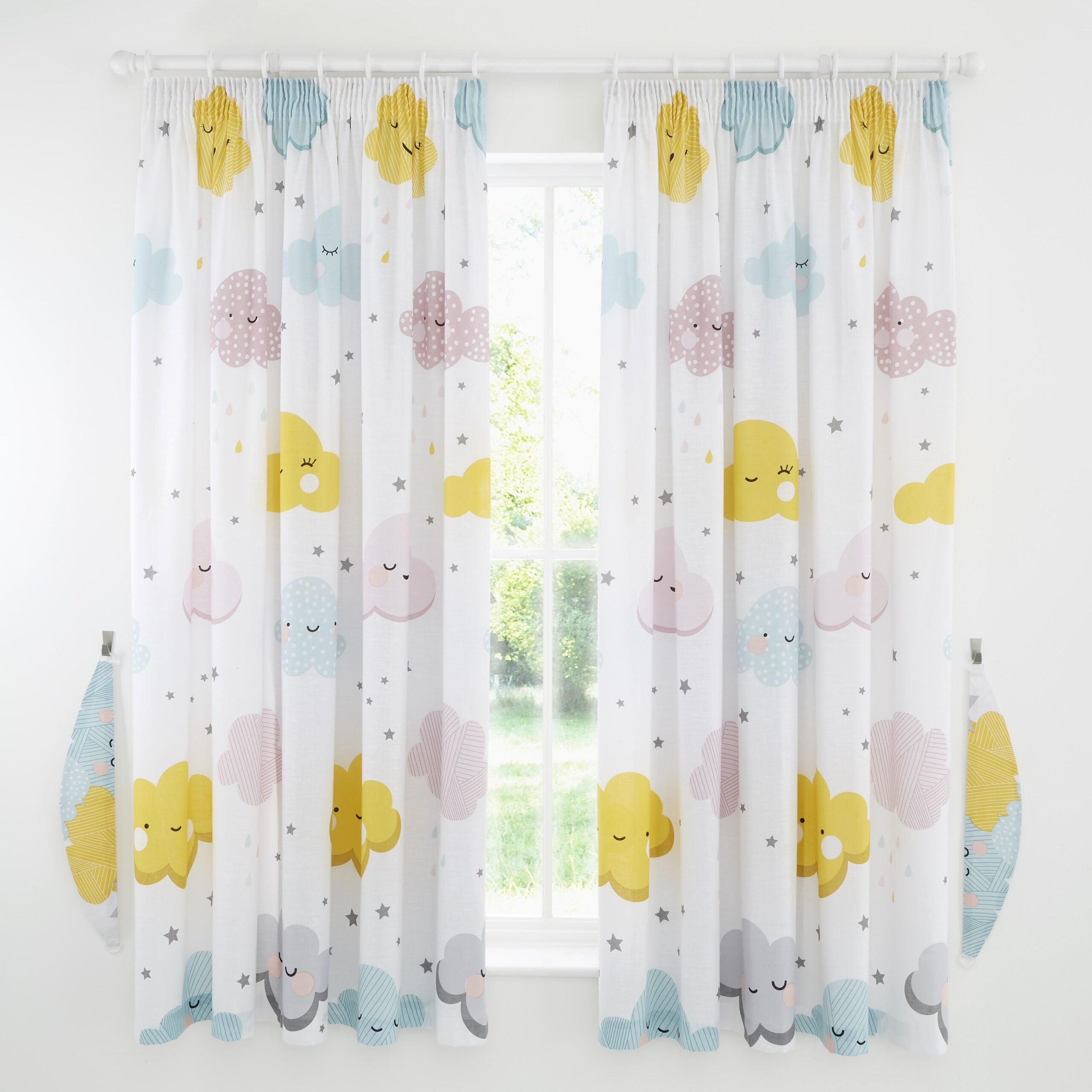 Kids Range Curtains Happy Clouds