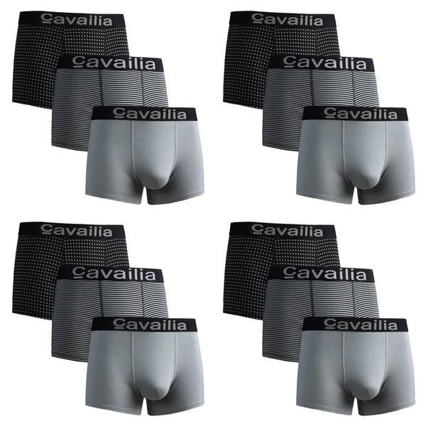 GC Men's Dot & Stripe Cotton Boxer Shorts – 12 Pack