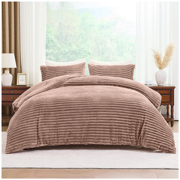 GC Modern Ribbed Duvet Cover Set