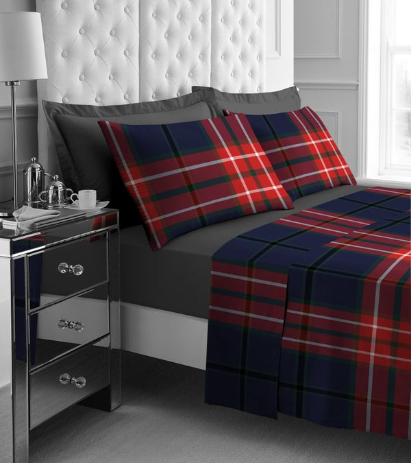 GC Printed Ferdi Tartan Check Sheet Set
