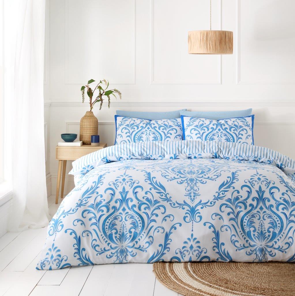 Margaux Blue Printed Duvet Set