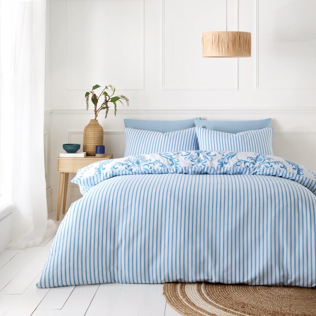 Margaux Blue Printed Duvet Set