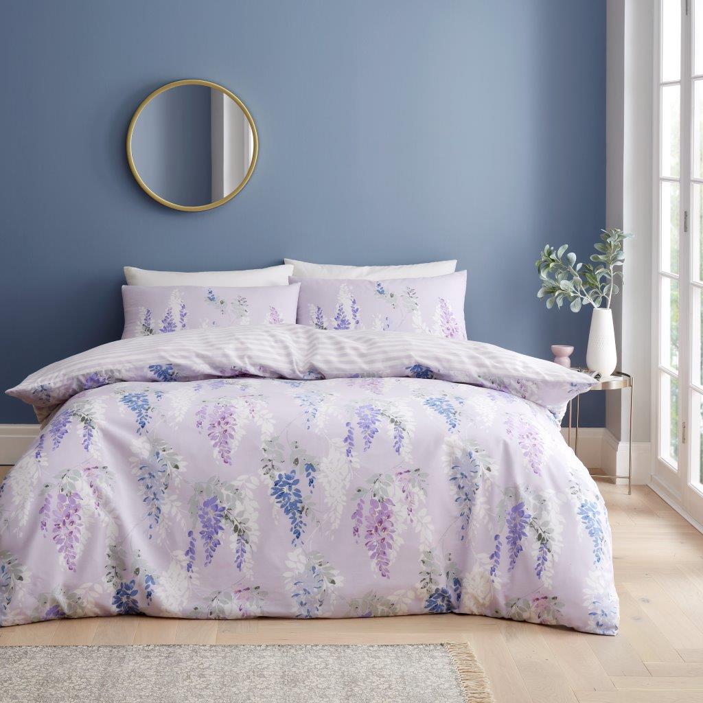 Ophelia Lilac Printed Duvet Set