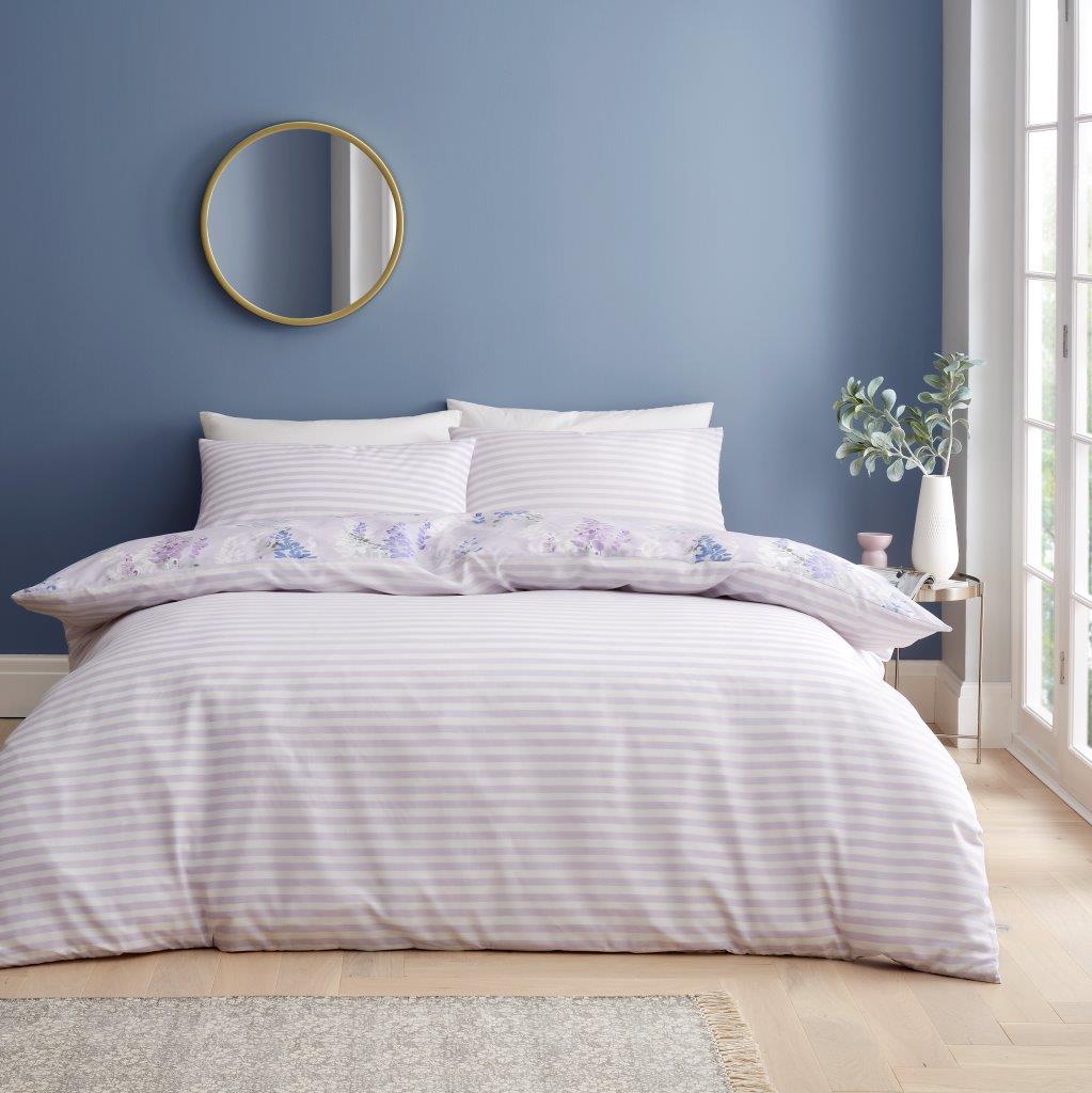 Ophelia Lilac Printed Duvet Set