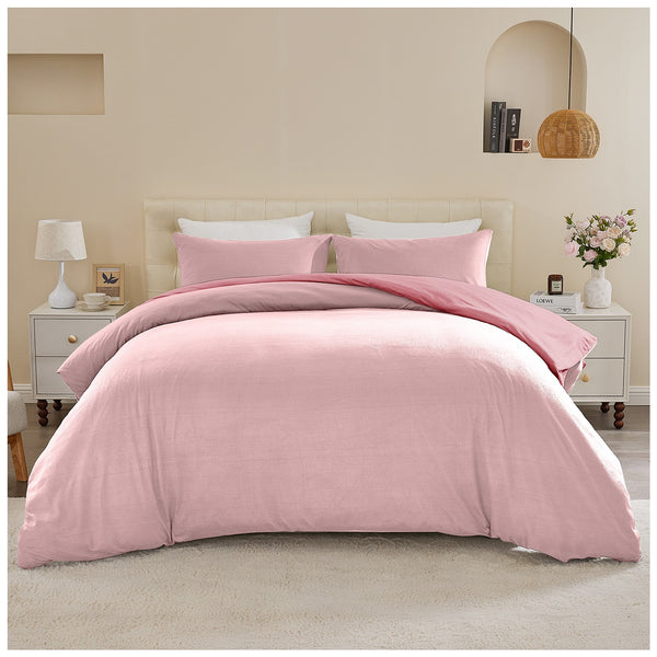 GC Soft Touch Plain Reversible Duvet Cover Set