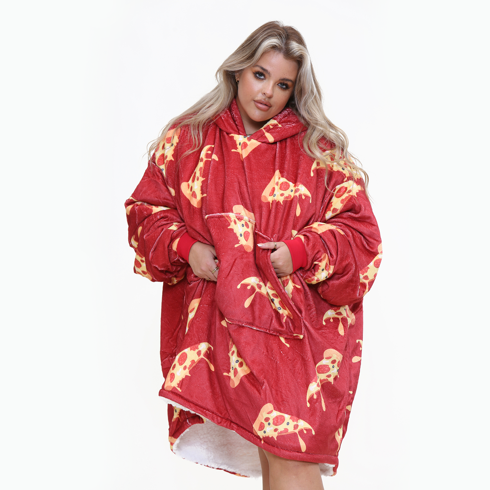 Pizza Adult Red Hoodie