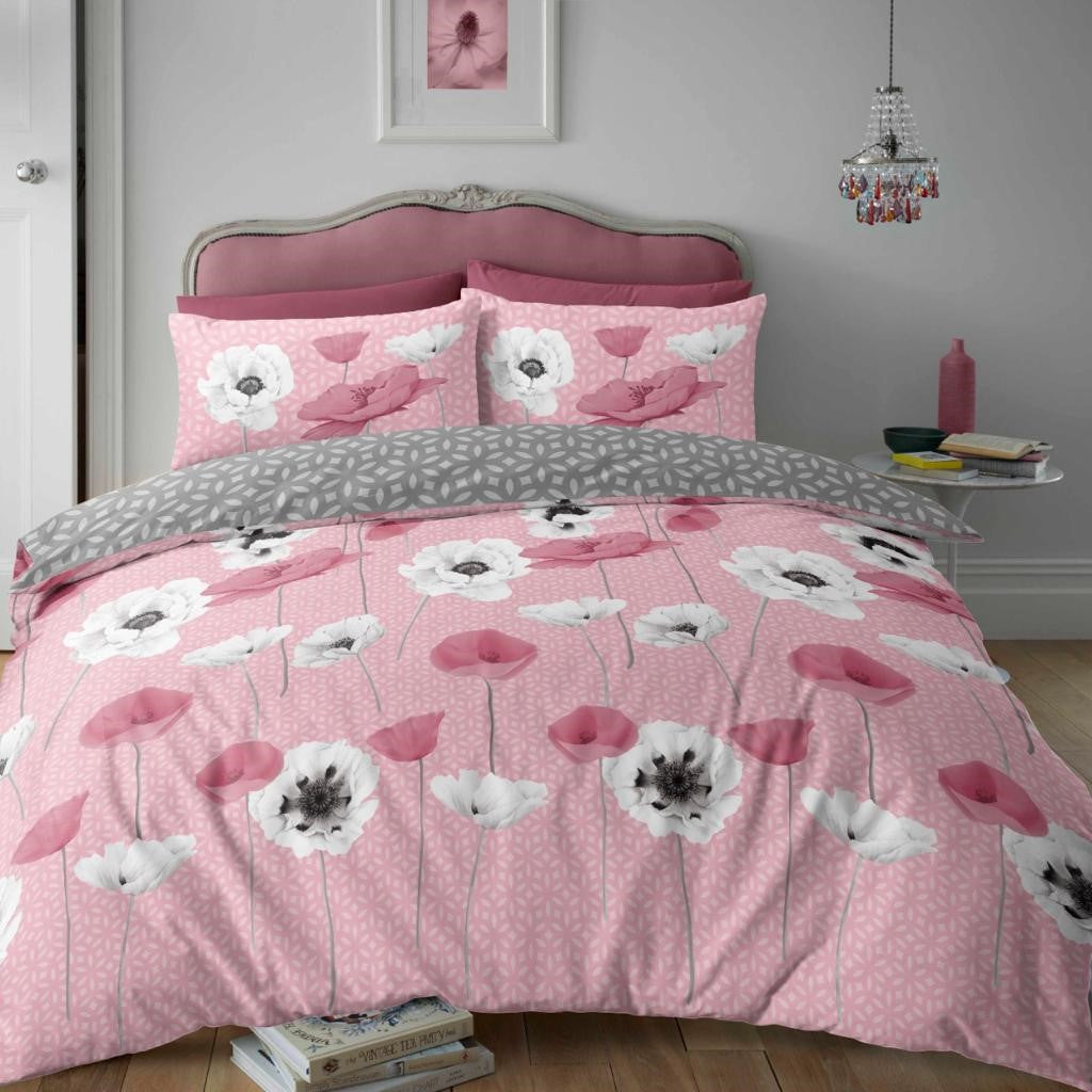 Flannel Printed Duvet Set Poppy Spray