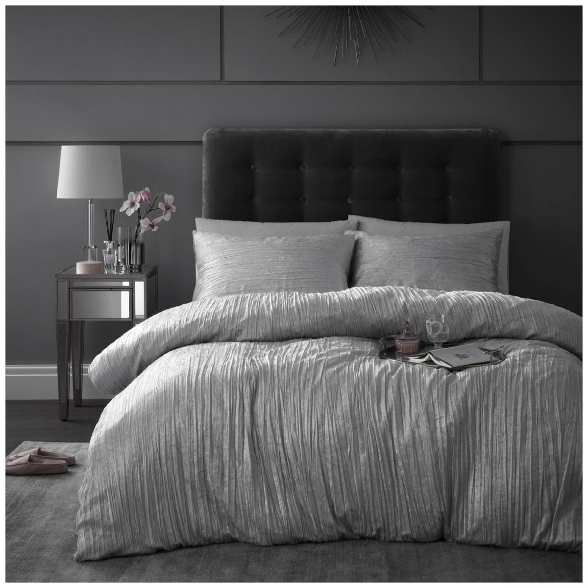 Crinkle Velvet Duvet Cover Set