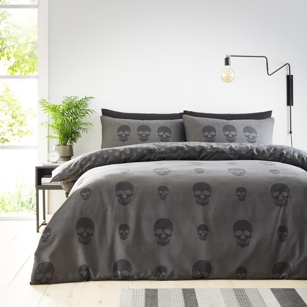 Skull Printed Duvet Set