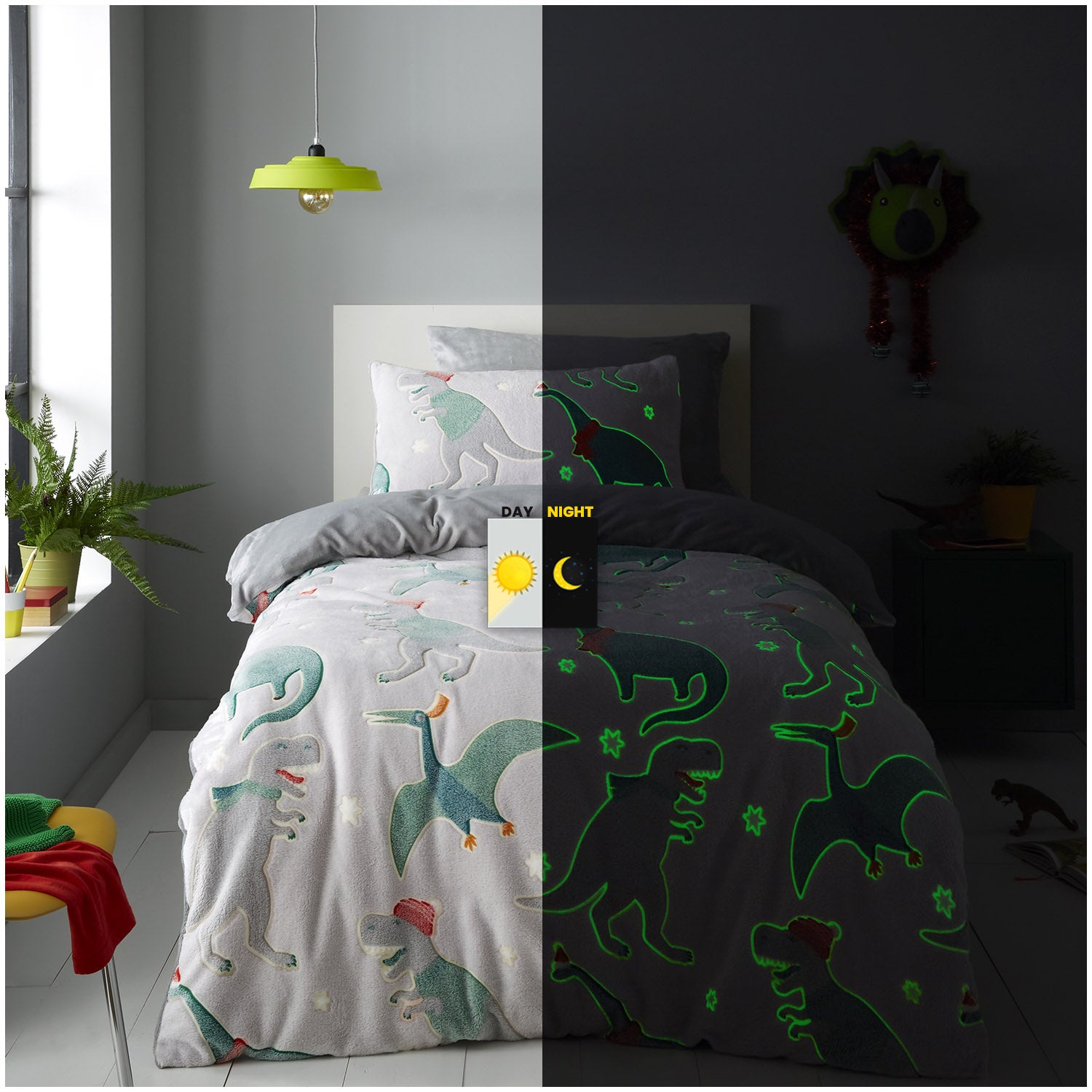 Teddy Glow In Dark Winter Dinos Duvet Set