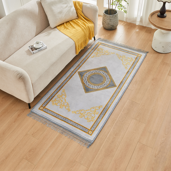 GC Luxury Greek Key Faux Fur Throw