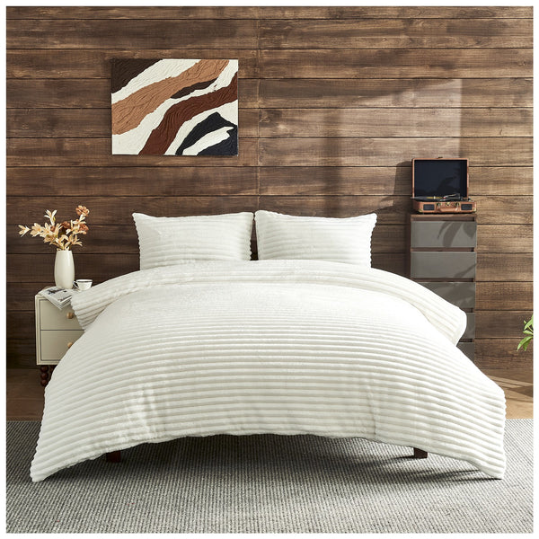 GC Modern Ribbed Duvet Cover Set