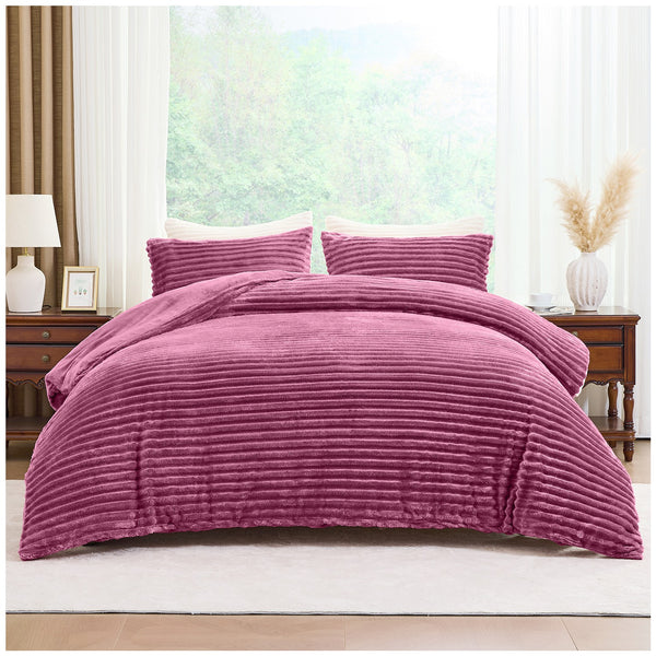 GC Modern Ribbed Duvet Cover Set