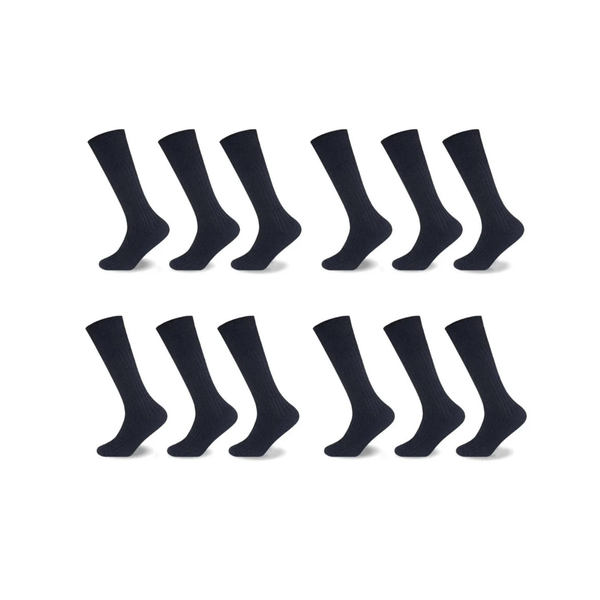 GC Men's Comfort Fit Cotton Long Hose Socks – 12 Pack